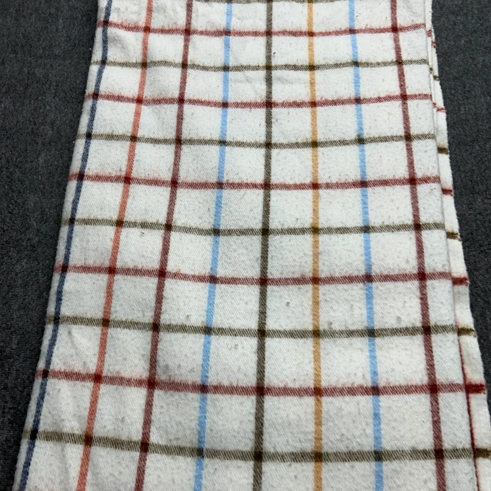 Vintage Plaid Acrylic Satin Trim Blanket Plaid MCM Retro Stevens‎ Utica 80x90